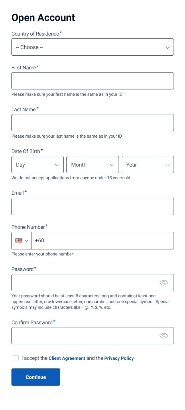 注册账户(真实)