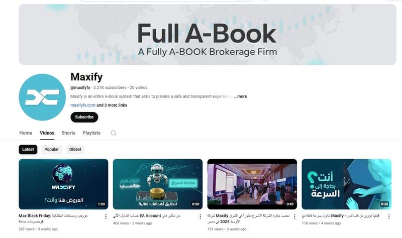 Maxifyfx Ltd的YouTube账号