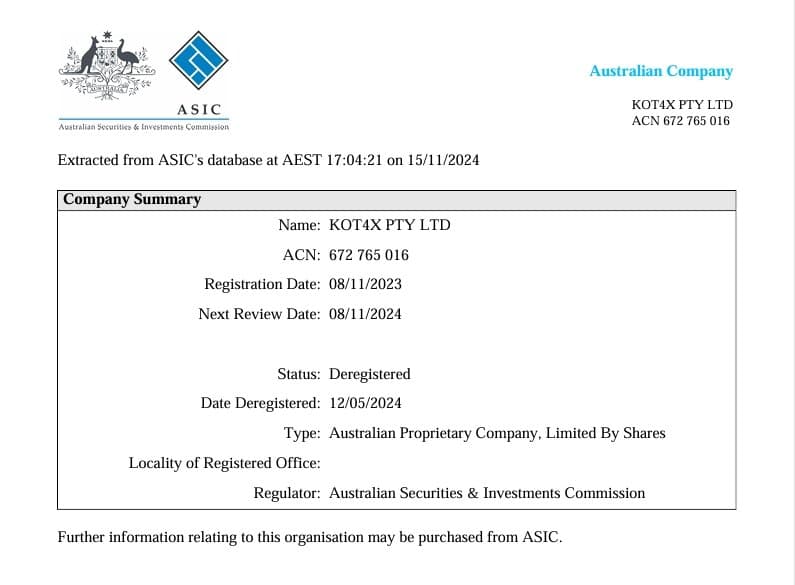 KOT4X的牌照早在2024年5月12日就已过期