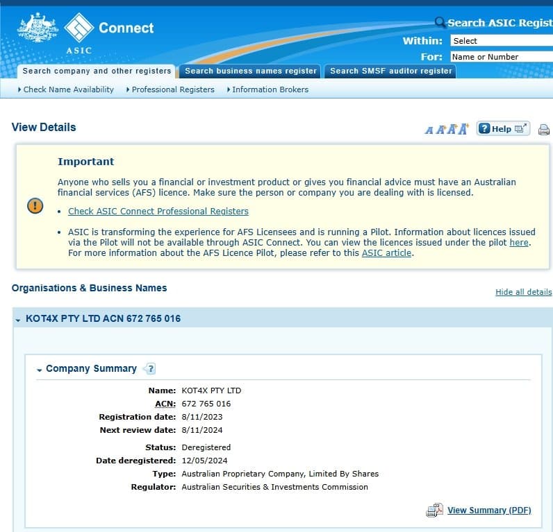 KOT4X的牌照在2024年5月12日已过期