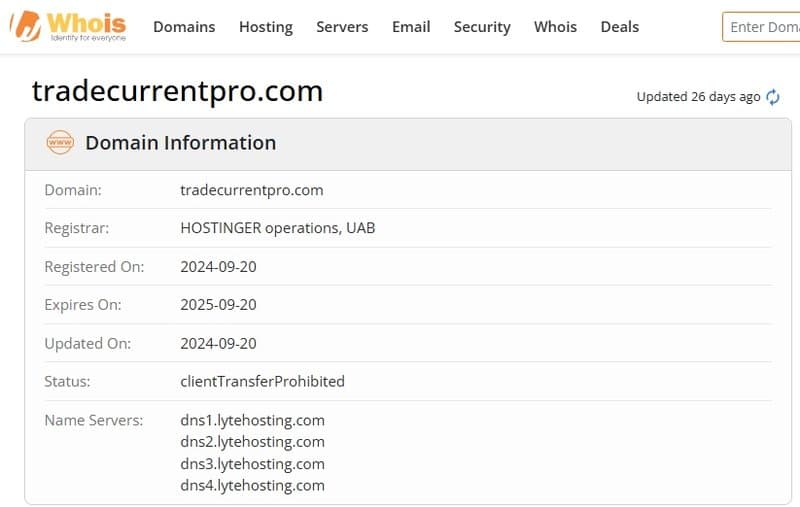 Trade Current Pro网站注册时间