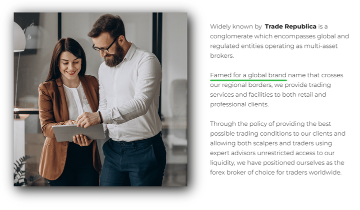 Trade Republica的a<i></i>bout us界面