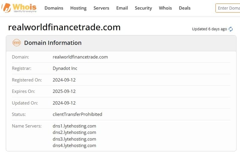 Real World Finance Trade网站注册时间