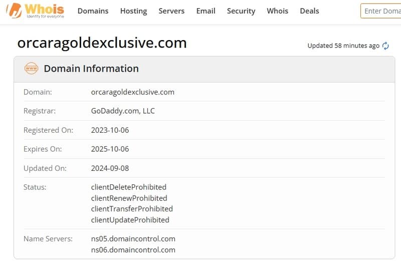 OrcaraGold Exclusive网站注册时间