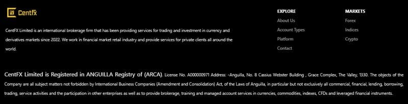 CentFX的网站注册时间