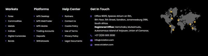 Viciation 的官网上所列的办公室地址写的是“Jonannesburg”