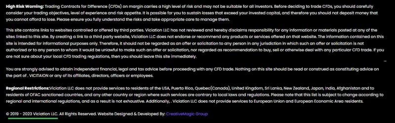 Viciation宣称公司成立于 2019 年