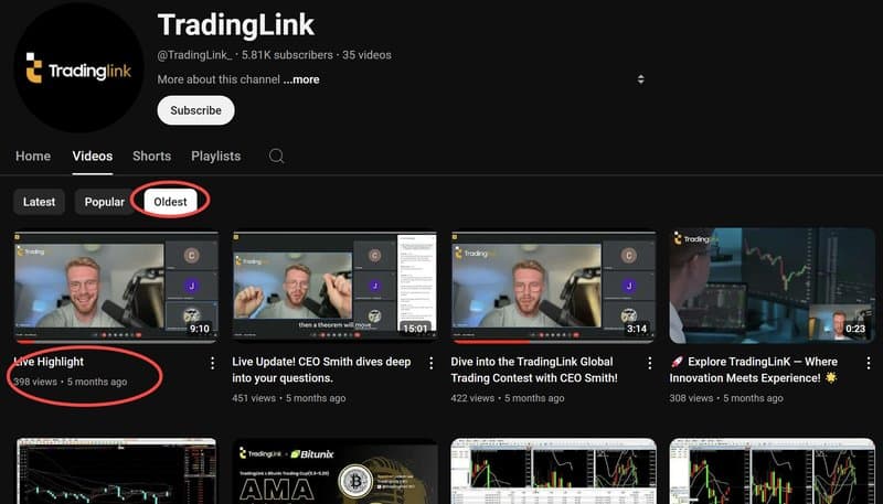 Tradingl<i></i>ink's first youtube video
