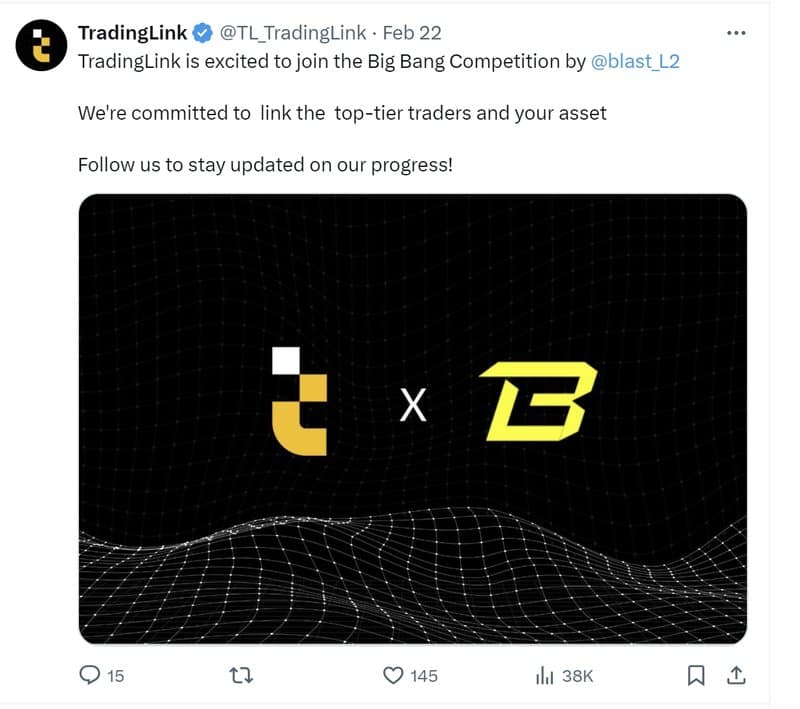 TradingL<i></i>ink First Tweet