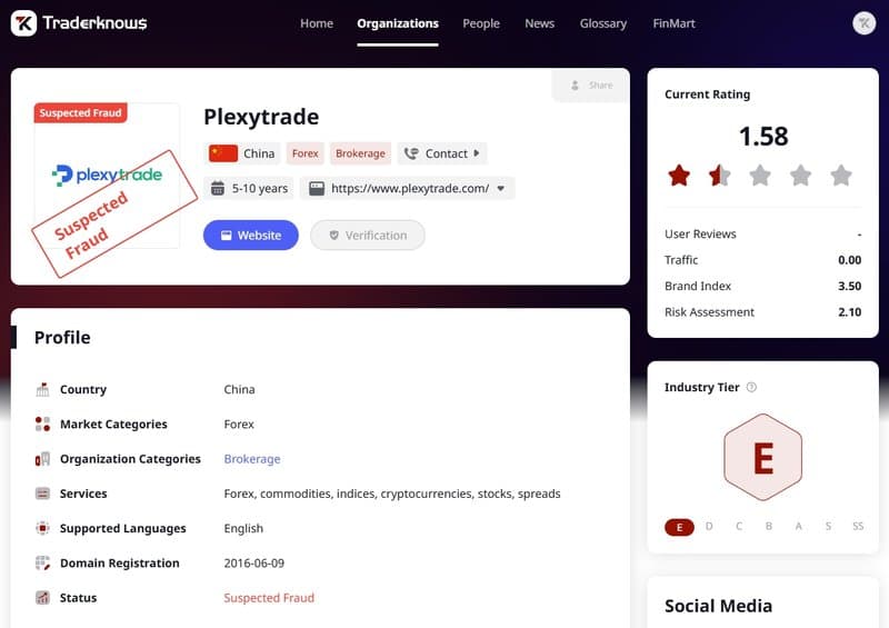目前Plexytrade在交易圆百科上显示为“诈骗嫌疑”。