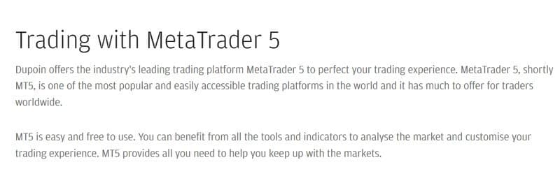 Dupoin所使用的交易软件
