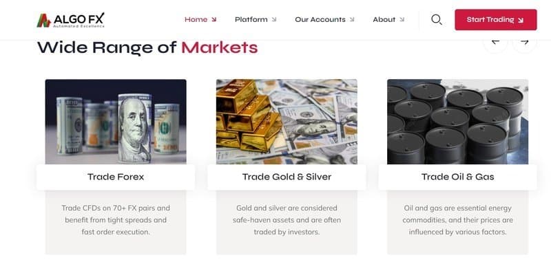 AlgoFX的交易产品与潜在风险