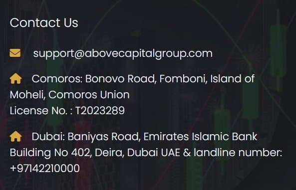 Above Capital声称持有Moheli MISA许可证