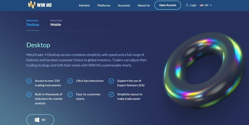 WIN HG的交易平台