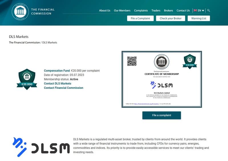 在金融委员会当中查找到的DLSM会员身份