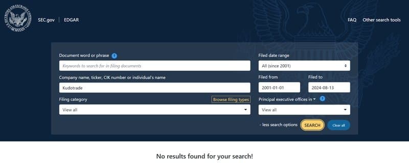 未查询到Kudotrade的监管信息