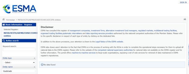 未查询到Kudotrade的监管信息