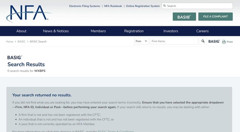 WXBFS平台监管信息