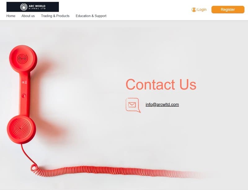 在whois上查询到的Arc World Global Ltd官网注册时间