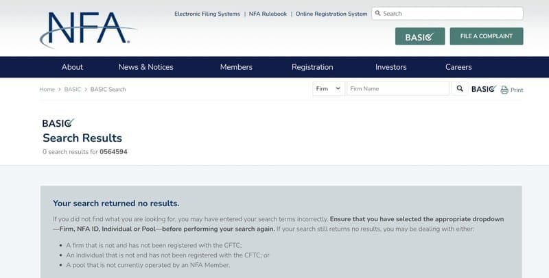 NFA官网查询不到Arc World Global Ltd