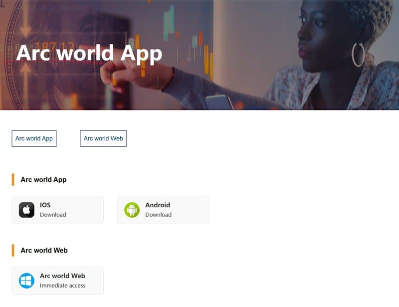 Arc World Global Ltd官网提供的交易平台