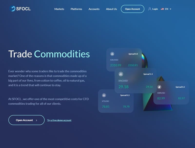 SFOCL官网上大宗商品交易内容