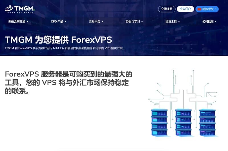TMGM提供的ForexVPS服务器