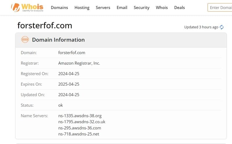 forsterfof在whois上的内容