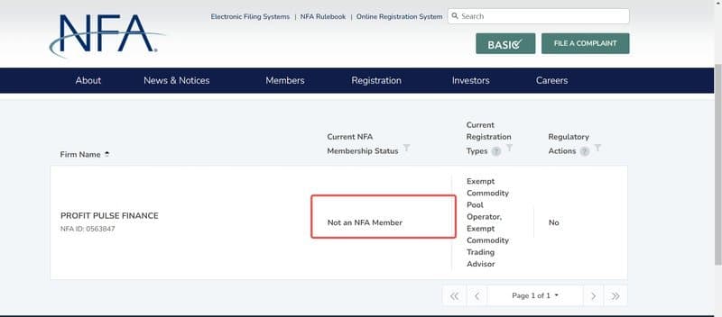 Profit Pulse Finance监管信息