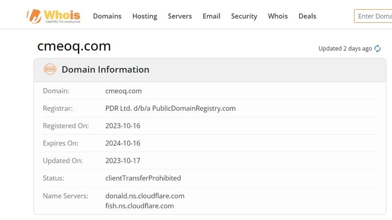 CMOTD的企业域名注册时间