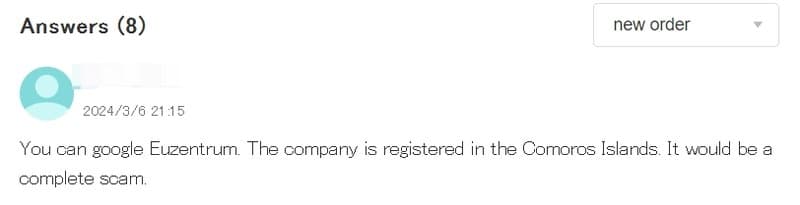 Euzentrum的账户类型