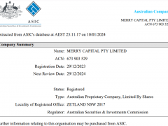 Merry Capital基本信息简介：Merry Capital是一家2023年12月29日在澳大利亚注册成立的一家外汇经纪商，总部位于澳大利亚，主营业