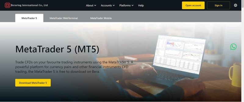 Beraring Internatio<i></i>nal Co., Ltd的MT5交易软件