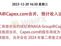 零售外汇和差价合约经纪商 NAGA Group 和 Capex.com 宣布两家集团合并，Capex.com 的股东将成为合并后公司的多数股东，合并会在 2024 年第二季度之前完成。